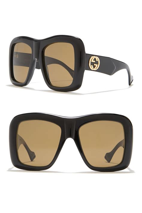 gucci oversize square sunglasses|Gucci minimal 54mm square sunglasses.